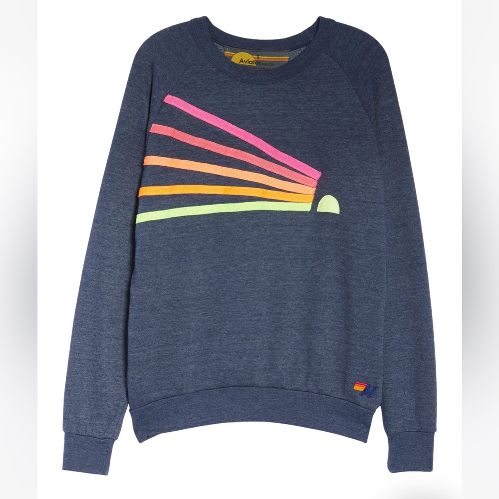 Aviator Nation Daydream Sweatshirt in Heather Navy size small